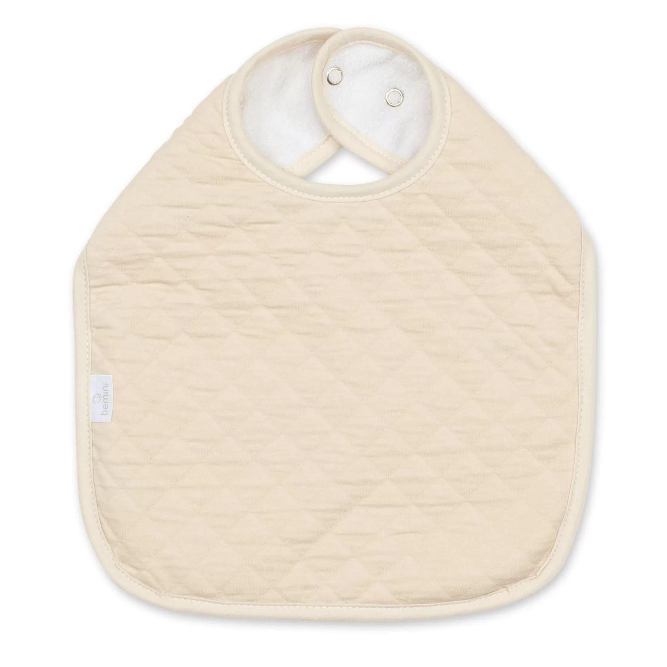 New BEMINI Bib Waterproof Pady Quilted Jersey 37Cm Quilt Cream