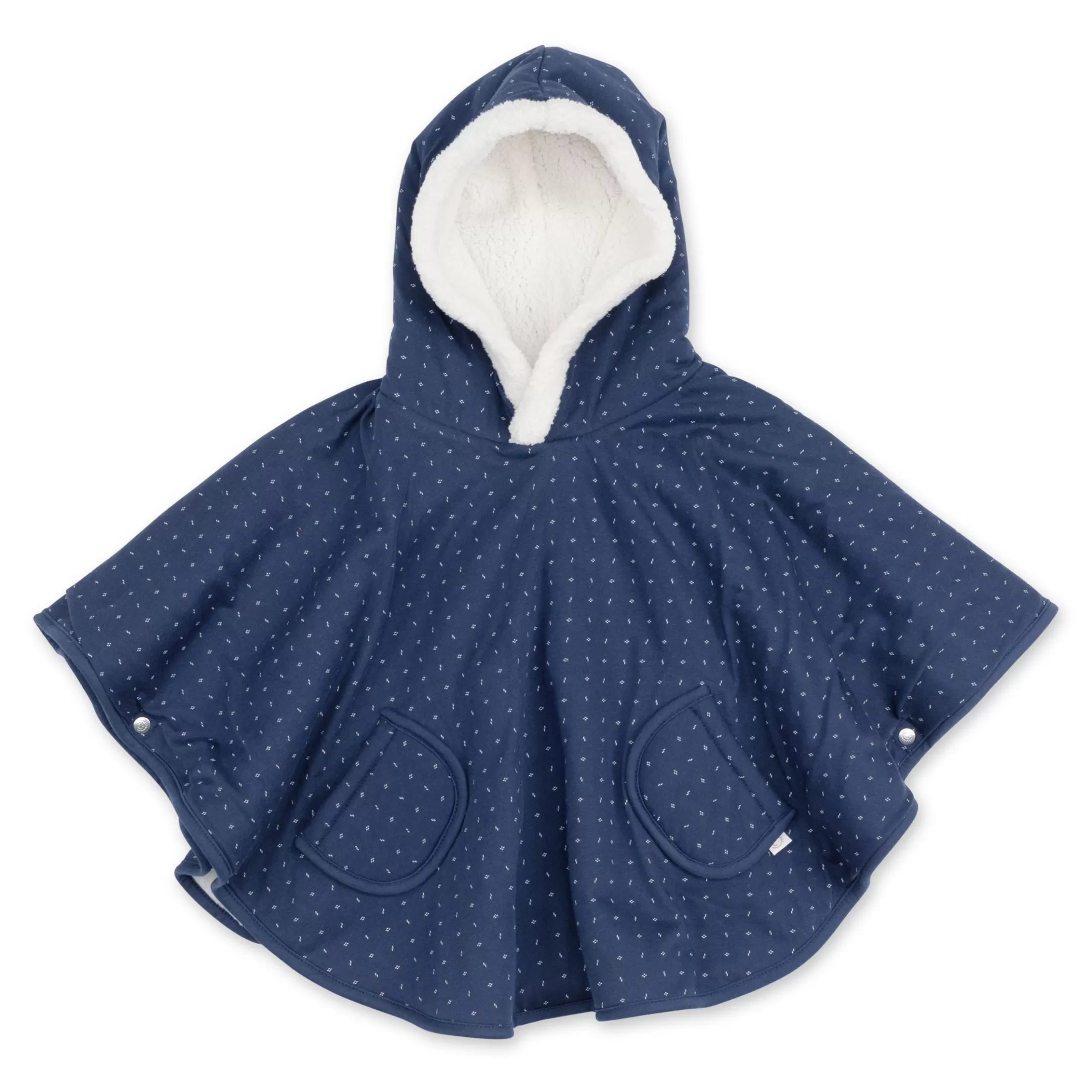 Cheap BEMINI Travel Poncho Jersey + Teddy 9-36M Yoshi Geometric Print Navy